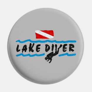 Lake Diver Scuba Diving Dive Flag Freshwater Diver Pin