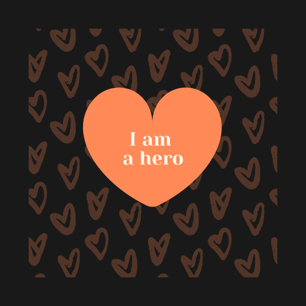 i am a hero orange hearts design by chandelier2137