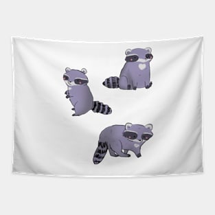 Cartoon raccoons Tapestry