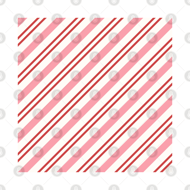 Cute xmas red pink stripes candy cane by Tina