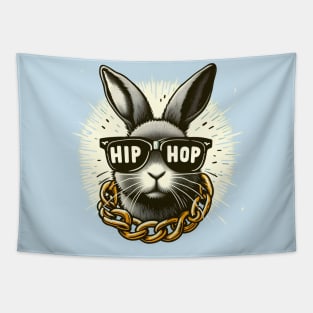 Hip Hop Easter Bunny Wearing Sunglasses and Gold Chain Tapestry