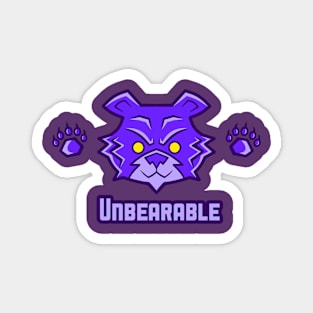 Purple Unbearable - Purple Bear With Claws Magnet