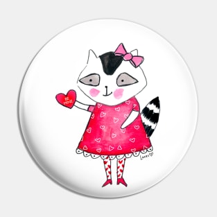 Valentine Raccoon Pin