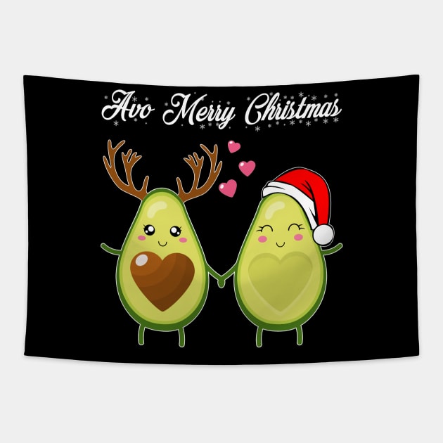 Avocado merry Christmas t-shirt | funny avo Christmas deer avocado Santa avocado t-shirt gift Christmas vegan Tapestry by TeesCircle