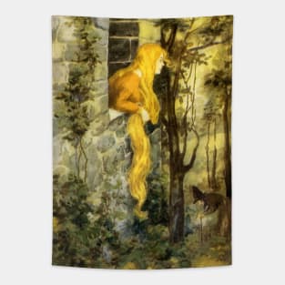 Vintage Rapunzel Fairy Tale Tapestry