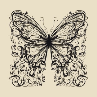 Flight of Grace The Majestic Butterfly Silhouette T-Shirt