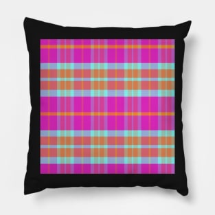 Neon Aesthetic Ossian 2 Hand Drawn Textured Plaid Pattern Pillow