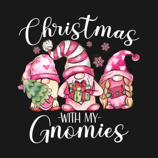 Christmas With My Gnomies - Cute Christmas Gnomes Funny T-Shirt