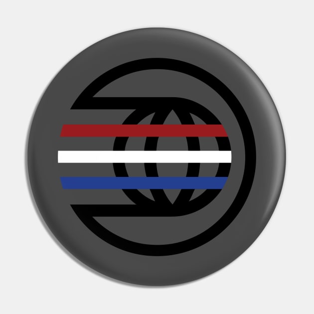 Red White and Blue Spaceship Earth Logo Pin by FandomTrading