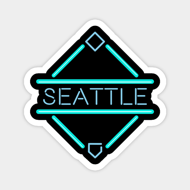 Seattle Neon Diamond Magnet by CasualGraphic