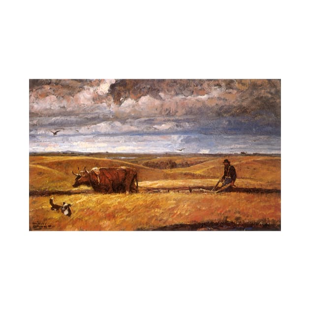 Buffalo Bones Plowed Under by Harvey Thomas Dunn by MasterpieceCafe