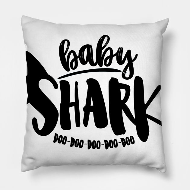 Baby Shark Doo Doo Doo Doo Doo Pillow by hawkadoodledoo