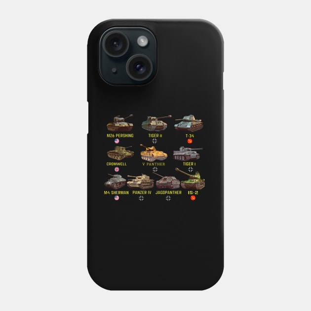 Top 10 WW2 Tanks Phone Case by F&L Design Co.