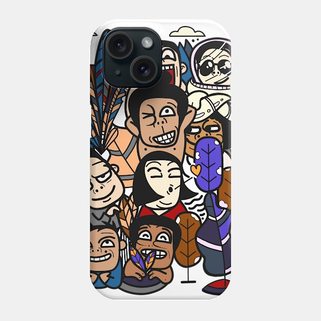 Funny Crowd. Phone Case by 9georgeDoodle