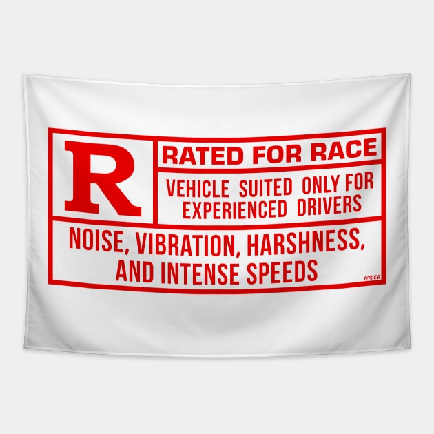 Rated R For Race - White/Red Tapestry by hoddynoddy