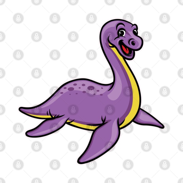 Cute Elasmosaurus Happy Dinosaur by PosterpartyCo