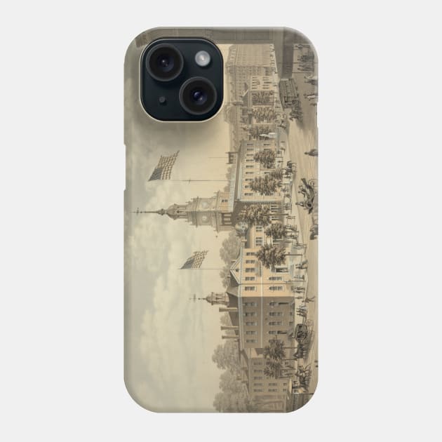 Vintage Illustration of Independence Hall (1875) Phone Case by Bravuramedia