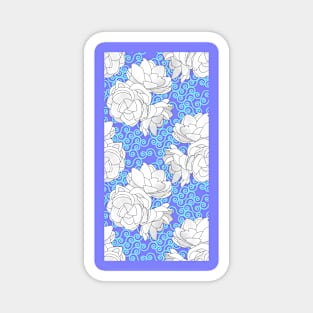 Sampaguita with Blue Swirls on Lavender Magnet