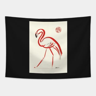 Flamingo - original watercolor painting - sumie Tapestry