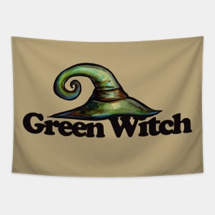 Green Witch Green Hat Tapestry
