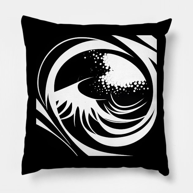 Extensive large wave that becomes a volcano. Pillow by Zenmatics