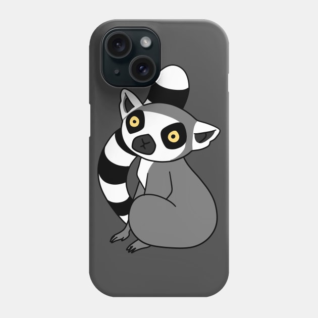 Ring Tailed Lemur Sitting Phone Case by saradaboru