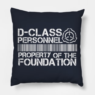 D-Class Personnel White Stamp Design Pillow