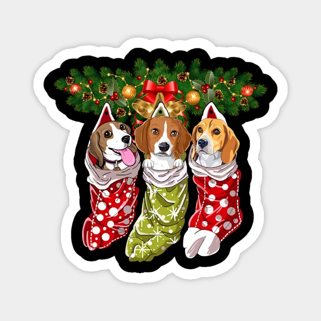 Beagles Socks Christmas Gifts Dogs Lovers Magnet by Terryeare