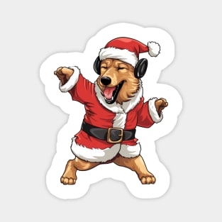 Cartoon Christmas German Shepherd Dog Dancing Magnet