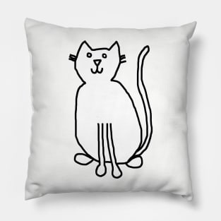 White Cat Pillow