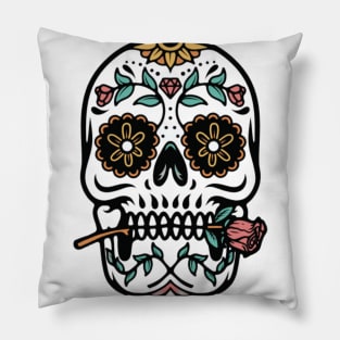 Mexican ornament skull Pillow