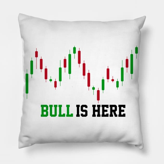 Bull Day trader in Stock Market Pillow by who_rajiv