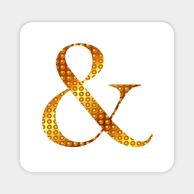 "&" Golden decorative letter Magnet by YamyMorrell