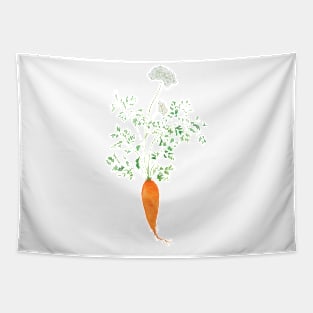 orange carrot watercolor Tapestry