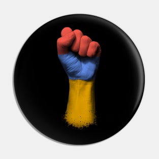 Flag of Armenia on a Raised Clenched Fist Pin