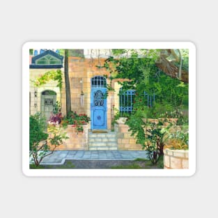 Blue door, Jerusalem scene Magnet