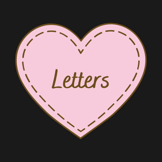 I Love Letters Simple Heart Design by Word Minimalism