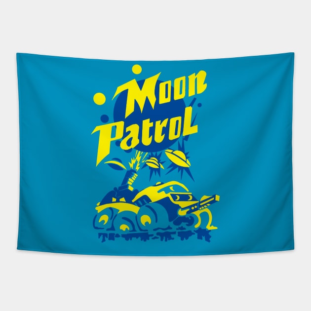 Moon Patrol Tapestry by cunningmunki