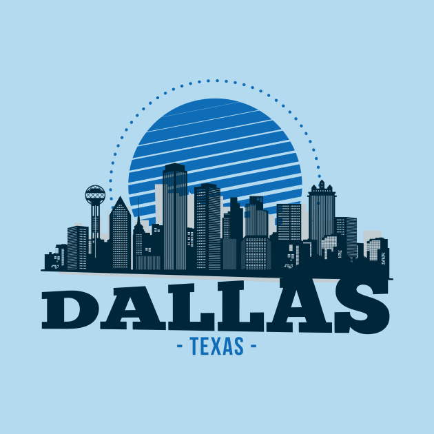 Retro Dallas, Texas Skyline by SLAG_Creative