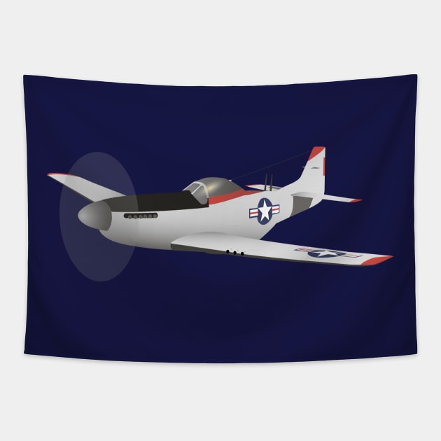 P-51 Mustang WWII Airplane Tapestry by NorseTech