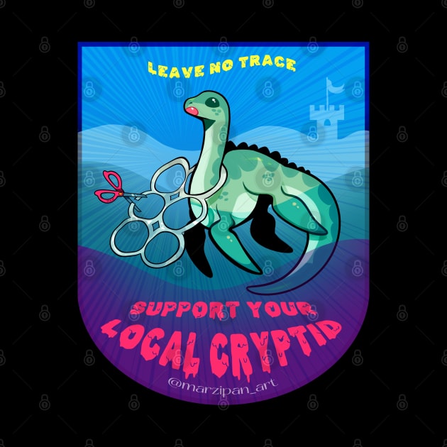Loch Ness Monster - Support Your Local Cryptid by Marzipan Art