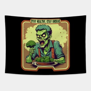 Broccoli zombie healthy life Tapestry