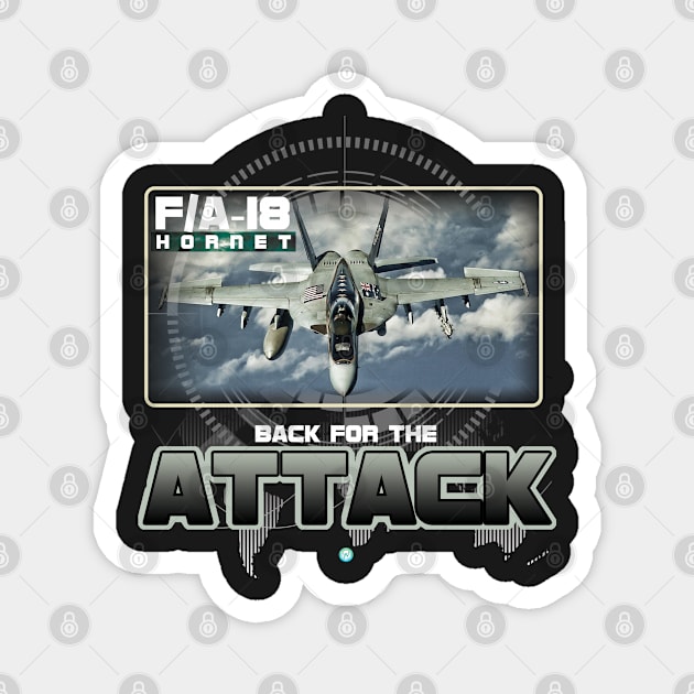 F/A18 Super Hornet  Airforce Pilot Gift Modern Warbird back for the Attack Magnet by woormle