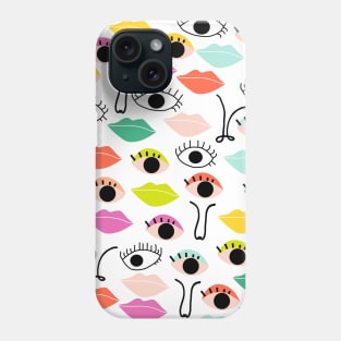 Abstract Face Pattern Phone Case