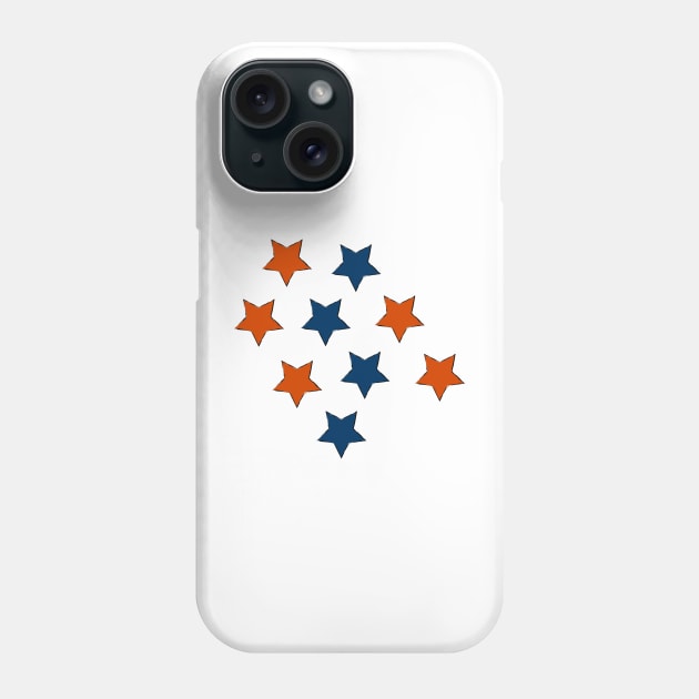 Orange and blue stars Phone Case by ampp