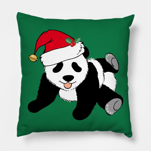 Cute Christmas Panda Bear Santa Pillow by epiclovedesigns