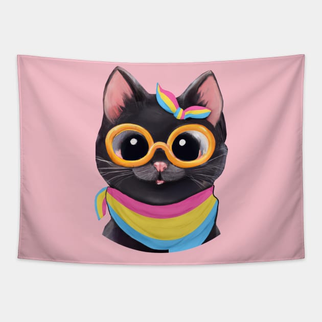 Cute Pansexual Shirt, Cute Pan Shirt, Cute Pan Pride, Subtle Pan Shirt, Pansexual Cat, Pan Flag Color, Pansexual Pride, Pan Pride Shirt, Subtle Pansexual, Cute Pansexual, Pansexual Clothing, Pansexuality Shirt, Cute Pansexuality Tapestry by GraviTeeGraphics