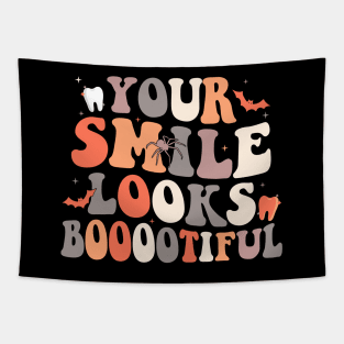 Funny Dental Hygienist Assistant Tech Halloween Dental Office Group Retro Tapestry