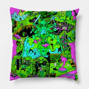 In Search of the Forbidden Temple of A'rob (rave) Pillow