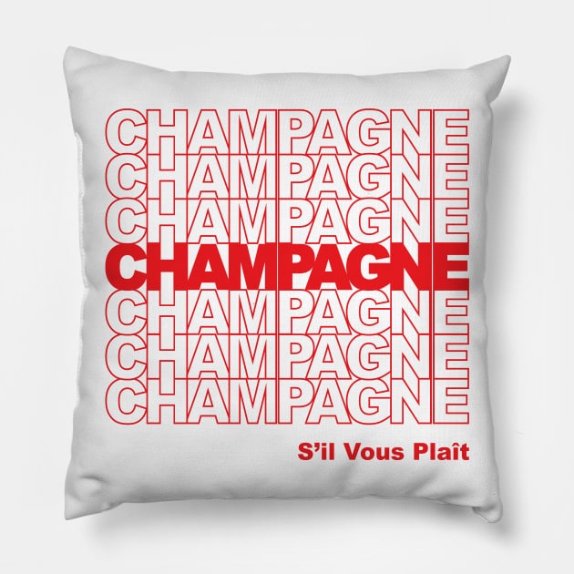 Champagne, thank you Pillow by kellabell9